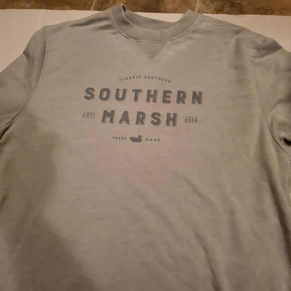 Southern Marsh Seawash Teal Crew Neck Pullover Mens XL - Picture 2 of 4